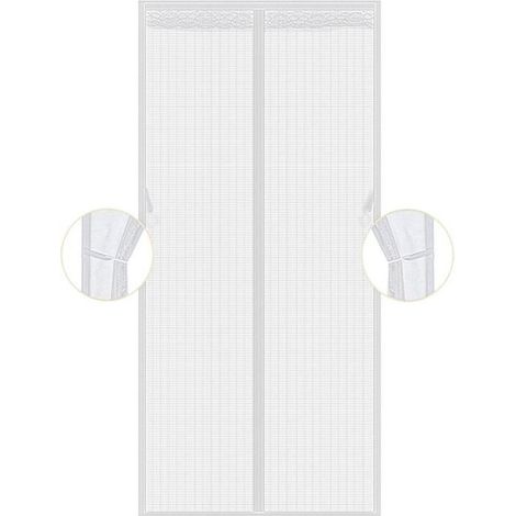 Moustiquaire Porte Aimant 120x210cm, Moustiquaire porte Sans Percer, Adapté pour les Portes-fenêtres, portes-Fenêtres et portes-Fenêtres. blanc (1/5)