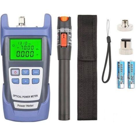 Kit d'outils de fibre optique avec compteur de puissance optique 10 mW testeur de fibre optique portable type stylo de test de fibre optique lumière rouge