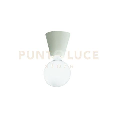 PLAFONIERA FOG 1 LUCE ATTACCO E27 BIANCO IN ALLUMINIO SENZA LAMPADINA