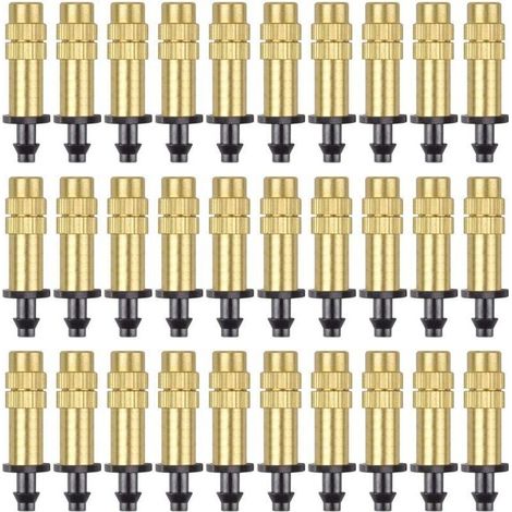 30 Pièces Buse d'Atomisation en Cuivre Réglable Pulvérisateur d'Irrigation Goutte à Goutte 4 / 7mm Atomisation Micro Arroseur Équipement d'Irrigation Refroidissement Jardin Serre Légumes (1/4)