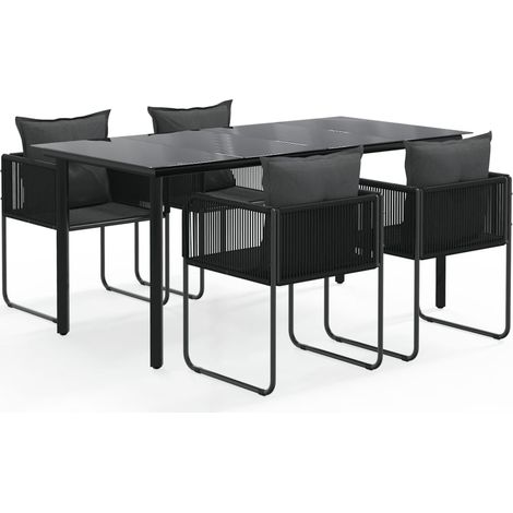Maison Exclusive - Set da Pranzo da Giardino 5 pz Nero