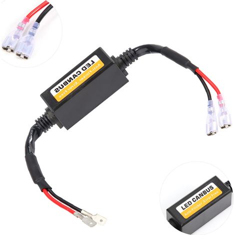 Paar Canbus H1/H3 Decoder für LED, Anti-Flicker, Fehlerkorrekturwiderstände, 2 Stück, kompatibel mit Scheinwerfern. (1/5)