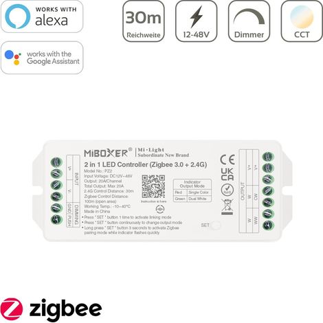 MiBoxer 2in1 LED Controller einfarbig & Dual White Zigbee 3.0 + 2.4GHz Funk PZ2 (1/5)