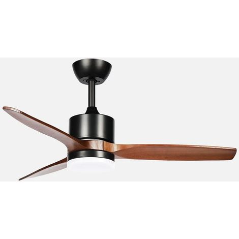 Ventilateur Montiel DC 18 W Noir/Chêne 3 pales 6 vitesses 106d Éclairage optionnel 2250 lm 300045006500Kk Télécommande + Mémoire (1/2)