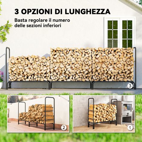 Porte-légumes métallique réglable 1 m³, bâche imperméable PE, dimensions 300x36x99 cm, couleur noir et vert foncé. (1/5)