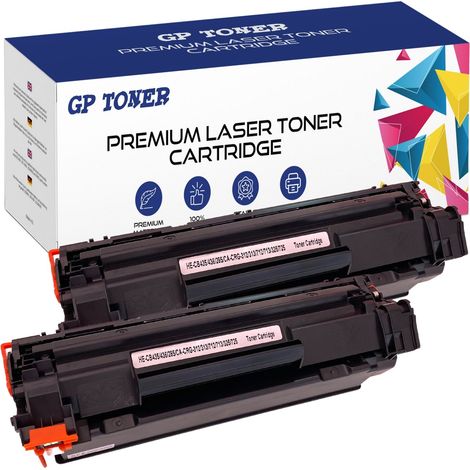 2x Toner für HP GP-HCB435/CB436/CE285A x2 Schwarzdrucker (1/5)