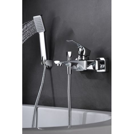 Robinet de baignoire avec mitigeur  Modèle BALI  Couleur gris finition chromée [ IMEX® ] (1/3)
