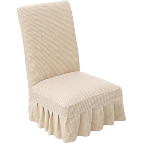Housse de chaise Kaisi ( ) jaune élastique, anti-poussière, en polaire épaisse, adaptée à un usage domestique (1/5)