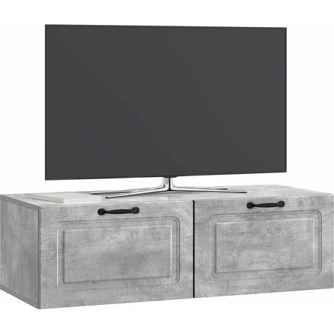 Maison Exclusive - Meuble TV mural Gris béton 98 x 41 x 30 cm Bois d'ingénierie