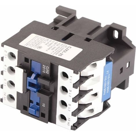 Contacteur CJX2-2510 AC110V 25A avec bobine de contact argentée, tripolaire, sans montage sur rail (1/5)
