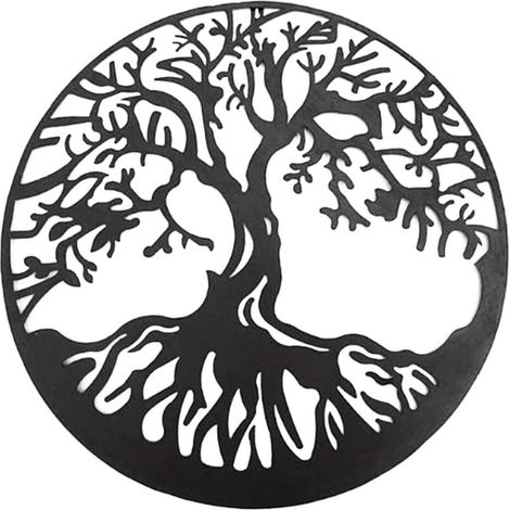 30 cm Art mural métal fleurs arbre noir, décoration murale pour jardin maison (1/5)