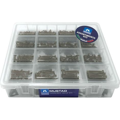 Maletín 670 tornillos surtidos PZ – Mustad Caja Panel-Vit resistente