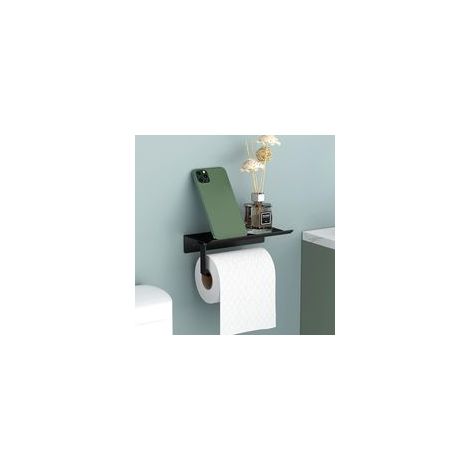 Porte papier toilette mural en aluminium Avec étagère pour salle de bain et cuisine