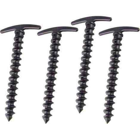 Piquets De Tente À Vis en Plastique 10 Pièces Piquets De Camping Légers Et Résistants pour Terrain Sable Boueux Prairie avec Poignée Facile À Retirer (1/5)