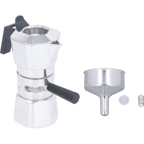 120 ml Espressokanne aus Aluminiumlegierung, 2-Tassen-Kaffeebereiter mit Doppelventil für die Zubereitung von Kaffee zu Hause, Naturfarbe