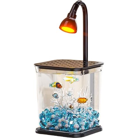 Aquarium pour Combattant - Petit Bocal À Poisson avec Lumière D'ambiance -