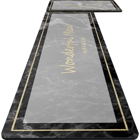 Tapis de cuisine en terre diatomée - Dimensions 45x70cm + 45x120cm - 2 pièces - Absorbant et antidérapant (1/5)