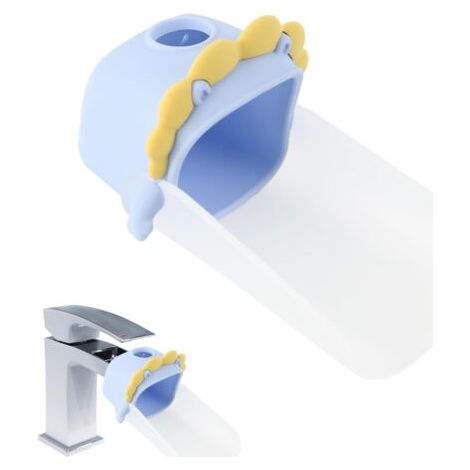 Rallonge Robinet Enfant, Extension Robinet Enfant, Enfant Faucet Extender, Matériau de Qualité Alimentaire, Résistant aux Éclaboussures, Compatible avec une Large Gamme de Robinets (Bleu) (1/5)