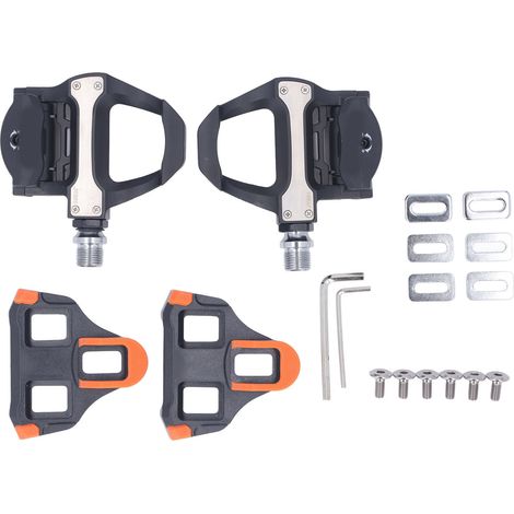 Aerodynamische, selbstblockierende Fahrradpedale mit kugelgelagerten Cleats für das Shimano SPD-System. (1/5)