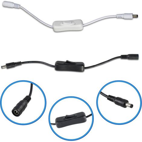 Interruttore On Off per strip striscia led connettore 12v volt pulsante Nero