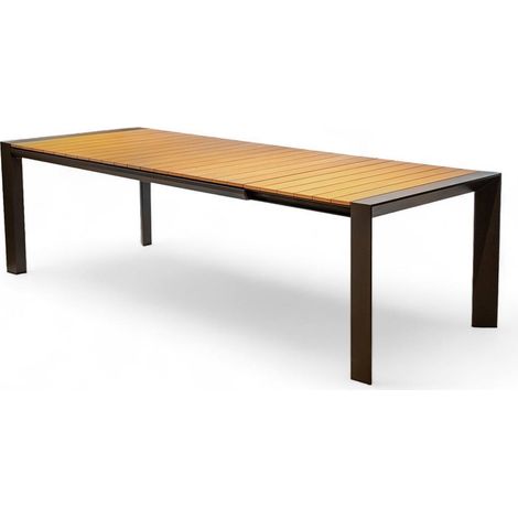 Tavolo da giardino allungabile muro 200-320x100 Zumm antracite alluminio - teak Homms (1/5)