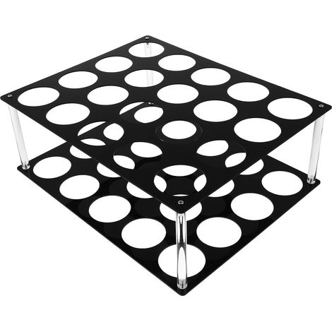 Étagère de rangement en vinyle acrylique noir à plusieurs trous, (1/5)