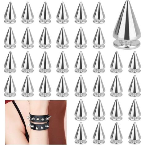 Rivet Décoratif Argenté - 200 pièces, Rivet Décoratif Punk 7x10mm Argenté - Cuir/Sac/Vêtement (1/5)