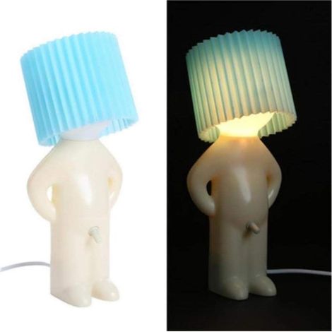 Lampe Veilleuse Naughty Boy Protection Des Petit Homme Timide Lampe Créative Chambre Lampe De Table Pour La Décoration De La Maison Couple Joli Cadeau Fête-Bleue (1/5)