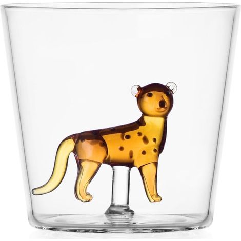 Tumbler Guépardo, collection Savannah, 30 cl, verre borosilicate, fait main (1/2)