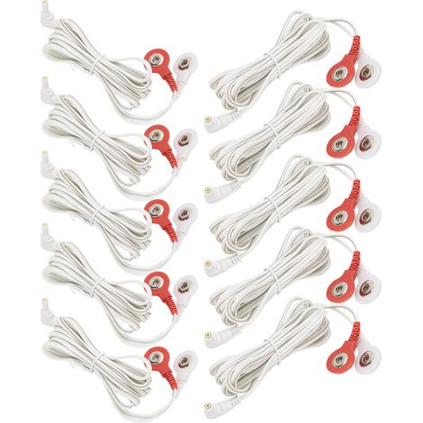 10 électrodes/sachet de 2,35 mm et 1,5 m, type bouton 2 en 1, pour appareil TENS de physiothérapie (1/5)