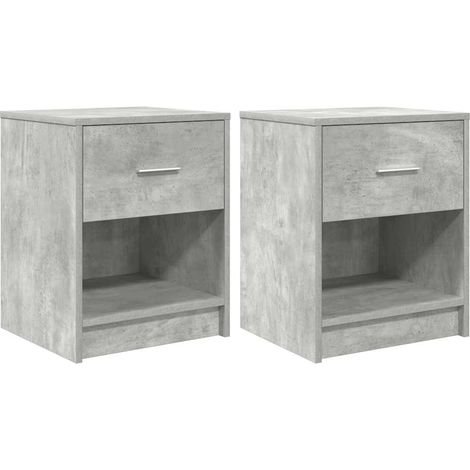 Maison Exclusive - Comodini 2 pz con Cassetto Grigio Cemento 40x34x50 cm