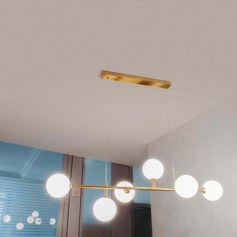 Lampadario a sospensione da soffitto con 6 sfere in vetro lampada decorativa oro per soggiorno cucina attacco g9