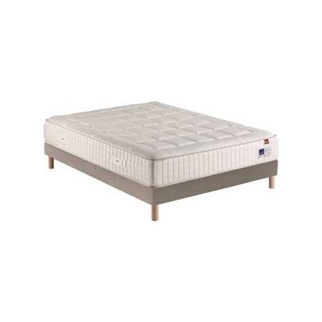 Ensemble matelas et sommier Epeda BEAU DORMIR taupe 160x200 ressorts ensachés 2 places 3 zones