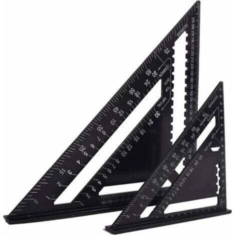 Equerre Menuisier Multifonctions 18cm et 30cm, Triangle Métal Aluminium Règle Équerre Trusquin Guide Raporteur Angle 45 90 Degres/Outillage Charpentier/Outil Traçage Guidage Menuiseri (1/5)
