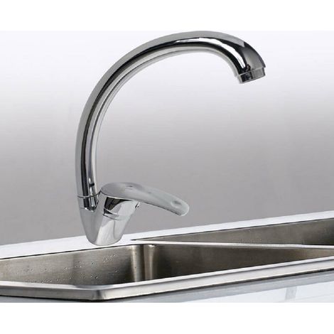 Cleafe - Rubinetto A Canna Alta Orientabile Lavello Cucina Monocomando Monoforo 52332a - (1/2)