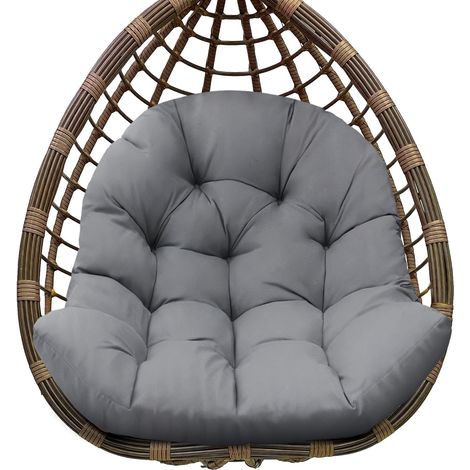 Cuscino di ricambio impermeabile per altalena da giardino, Cocoon - 120 x 80 x 18 cm - Spesso - Cuscino rimovibile con lacci per altalena da giardino, Cocoon - Grigio (1/5)
