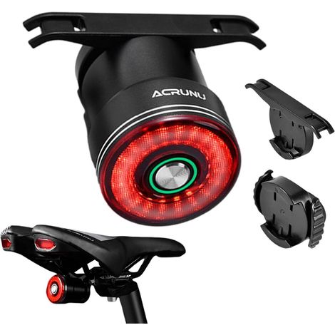 Fahrrad-Rücklicht – IP65 wasserdichtes Fahrrad-Rücklicht – Fahrrad-Rücklicht mit intelligentem Vibrationssensor für Erwachsene, Männer und Frauen (1/5)