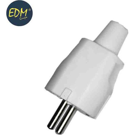 EDM-Gummistecker, 10/16 A, 250 V, T/TL, IP44, 4,8 mm, Weiß (verpackt)