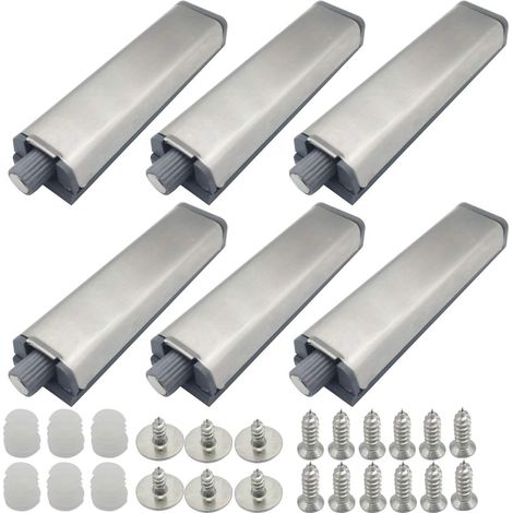 6 Pièces Push to Open Aimant Porte Placard Push Open poussoir Placard Fermeture Magnétiques pour Armoire systeme  Tampon Charnière Loquet Fermetures Métal Loquet Magnetique