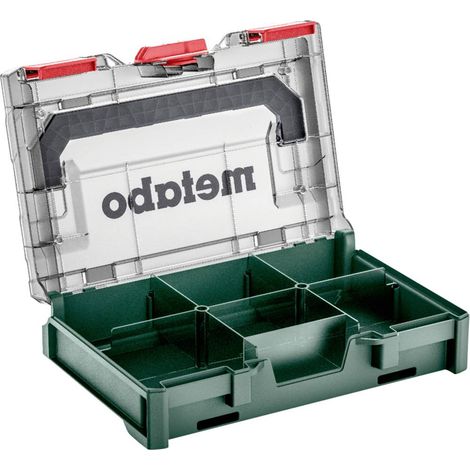 Metabo – Boîte de rangement pour outils – ABS robuste – Dimensions 252x167x63mm – Couvercle transparent et barres de séparation amovibles (1/10)