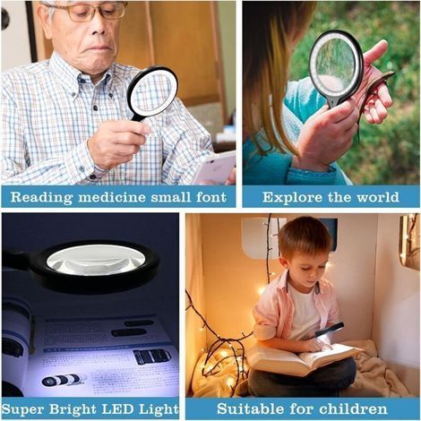 Loupe, Loupe Lecture 30X 60X La Loupe avec 33 lumières LED Loupe LED Loupe en Anglais - Méga Loupe De Lecture Une Loupe USB Rechargeable Loupe De Lecture pour Personne âgée,de (1/3)