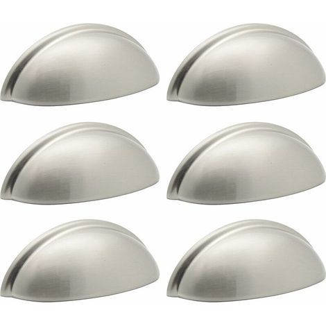 6-handle packing cabinet door, modern shell drawers, 76mm (3 inch) hole centers, brushed nickel (1/5)