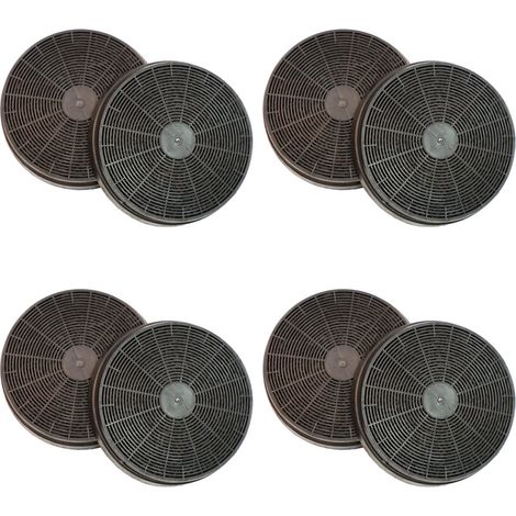 Ersatzteil - Satz von 8 Kohlefiltern 175X34 mm - - BRANDT, FAR, SAUTER, SIGNATURE, ROSIERES, DE DIETRICH, AYA, CANDY, CONTINENTAL EDISON, VALBERG, CURTISS, PROLINE, AMICA, OCEANIC