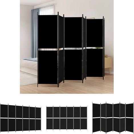 Schatten - vidaXL 6-tlg. Paravent Schwarz 300x180 cm Stoff - Sonnenlicht (1/5)