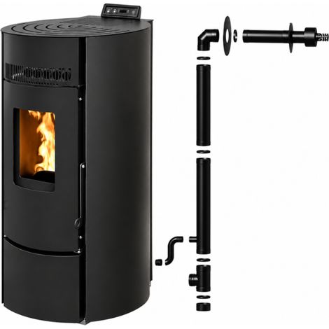 Pack Poêle à granulés étanche LEANDRO 9 kW + kit ventouse - (1/5)