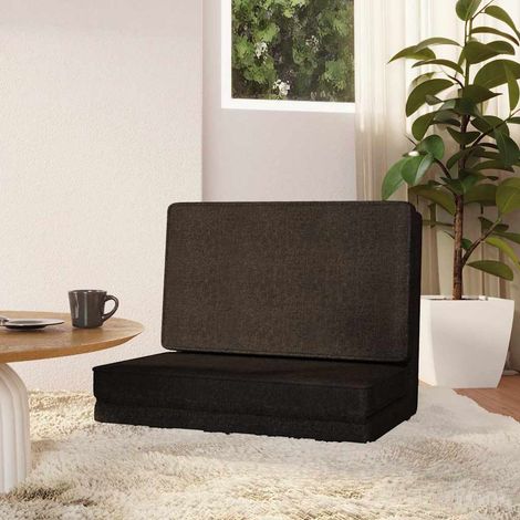 vidaXL Silla de suelo plegable de tela negra (1/5)