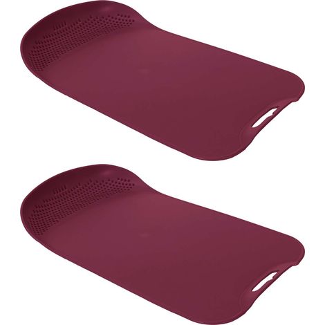Planche à découper en polypropylène avec passoire intégrée (Lot de 2) Bordeaux (1/4)
