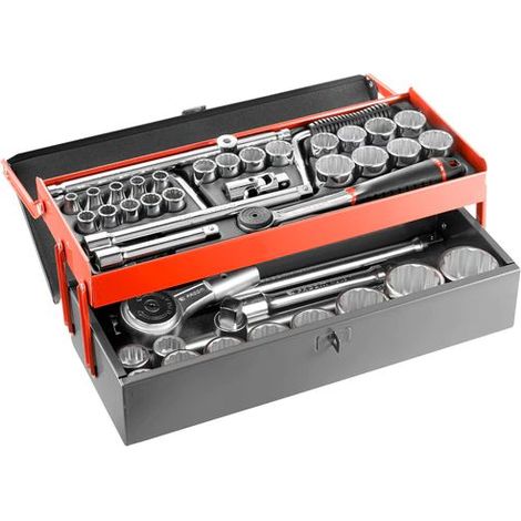 Facom – Jeu de douilles 1/2 pouce et 3/4 pouce – 25 pièces – Type carré – Pour écrous jusqu'à 8 mm – Extensions et renforts inclus