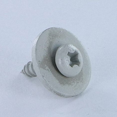 Vis tôle tête cylindrique bombée large Pozi 3.5X13 à Rondelle Acier zingué RAL7035 gris clair-1 pièce