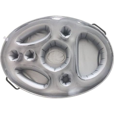 Porte Verre Piscine Gonflable Bar Flottant Piscine avec 8 Trous, Support Gonflable De Boisson Portable Bar De Piscine Flottant, Plateau Flottant Piscine & Spa pour Party, Piscine, Fête, Plage (1/5)